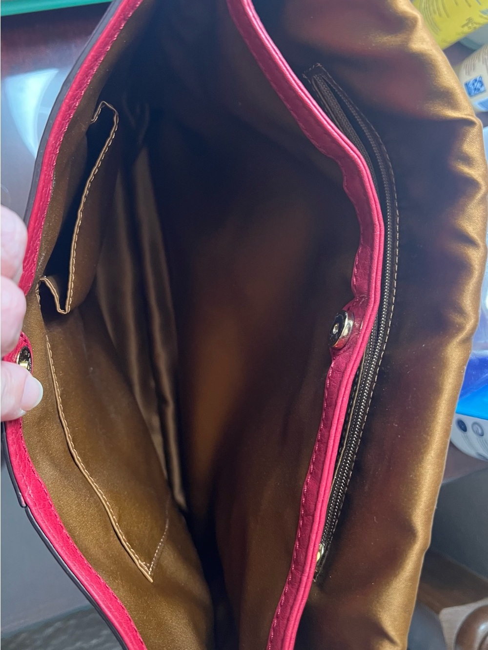 Coach Madison Classic Red Leather Shoulder Bag with Gold Hardware - Picture 5 of 6